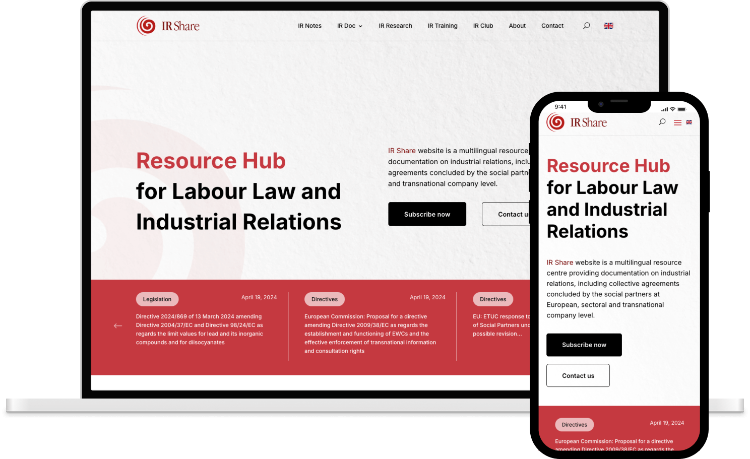 IR Share website, designed and built by Wisefrog